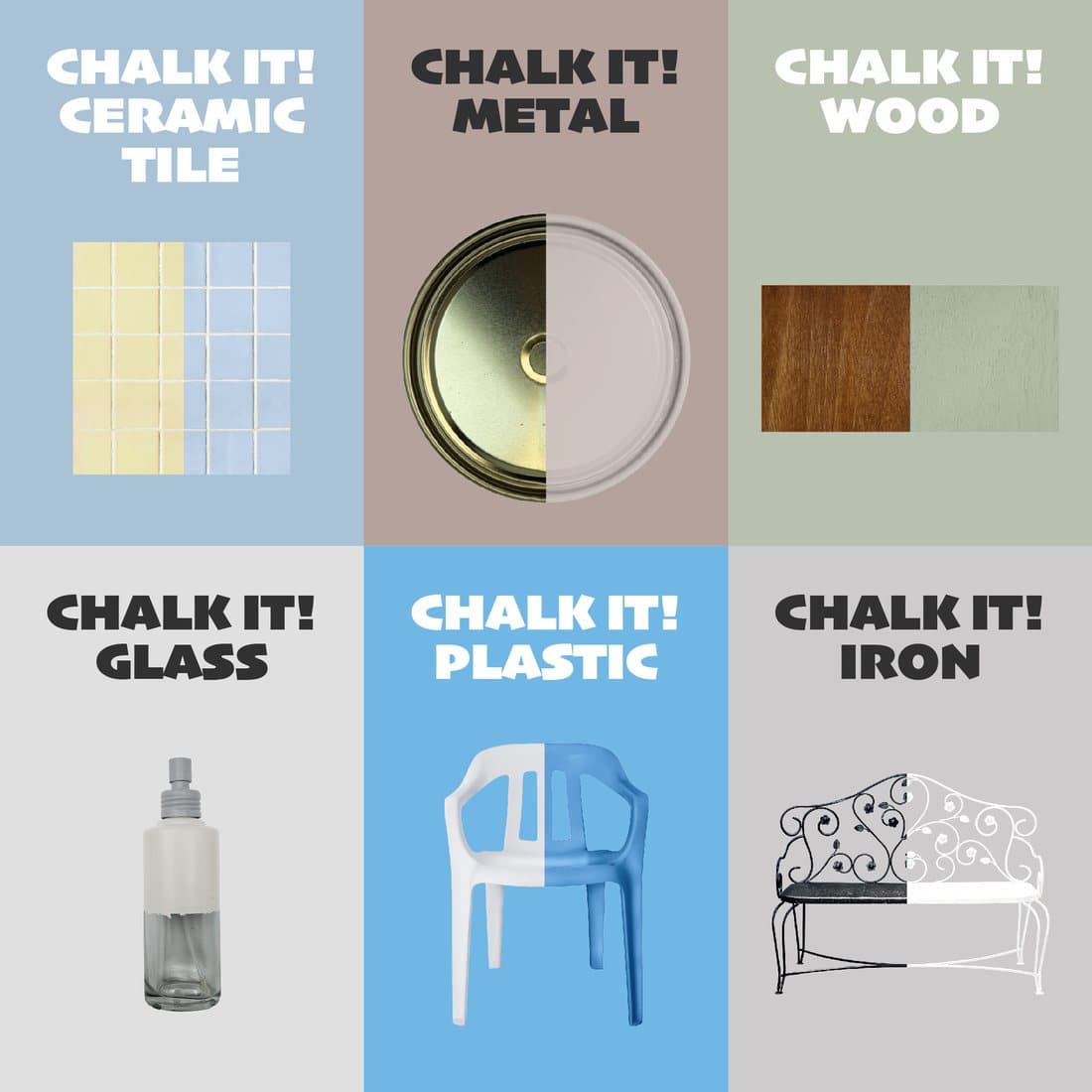 Chalk It! used on glass, plastic and other slick surfaces